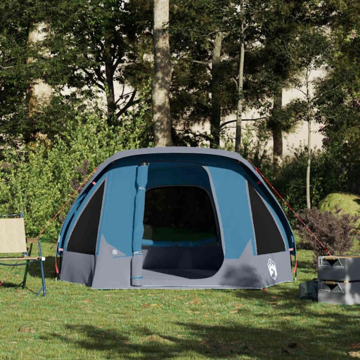 VIDAXL Tente de camping de cabine 4 personnes bleu imperméable