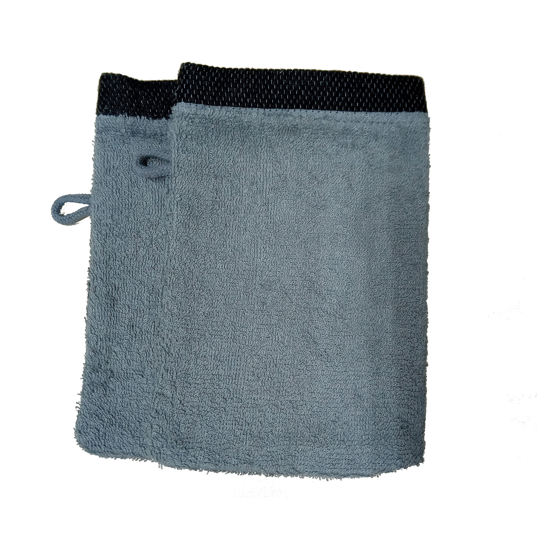 Voir la diapositive 2 : ACTUEL Lot de 2 gants de toilette uni en  coton 450GSM