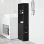 Voir la diapositive 3 : VIDAXL Armoire de salle de bain etroite avec roulettes noir