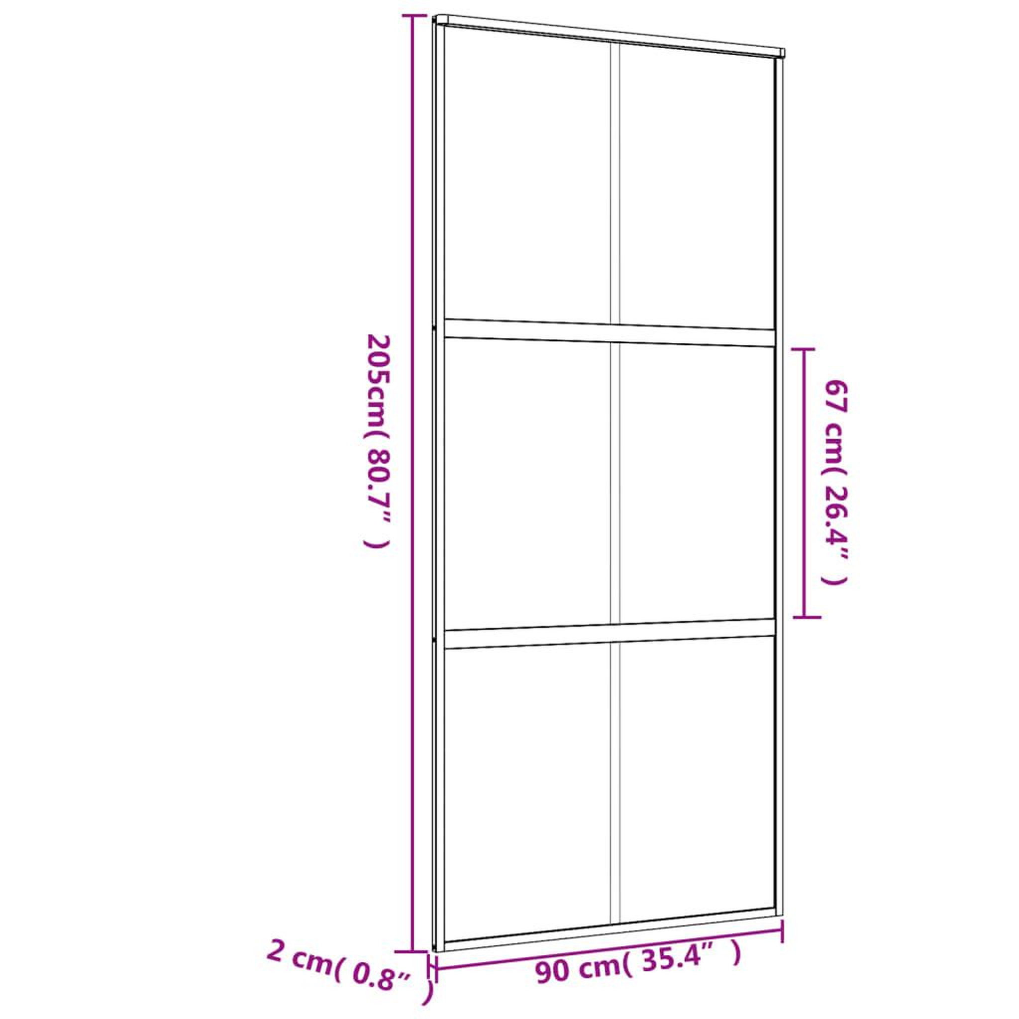 Voir la diapositive 6 : VIDAXL Porte coulissante dore 90x205 cm verre ESG clair et aluminium