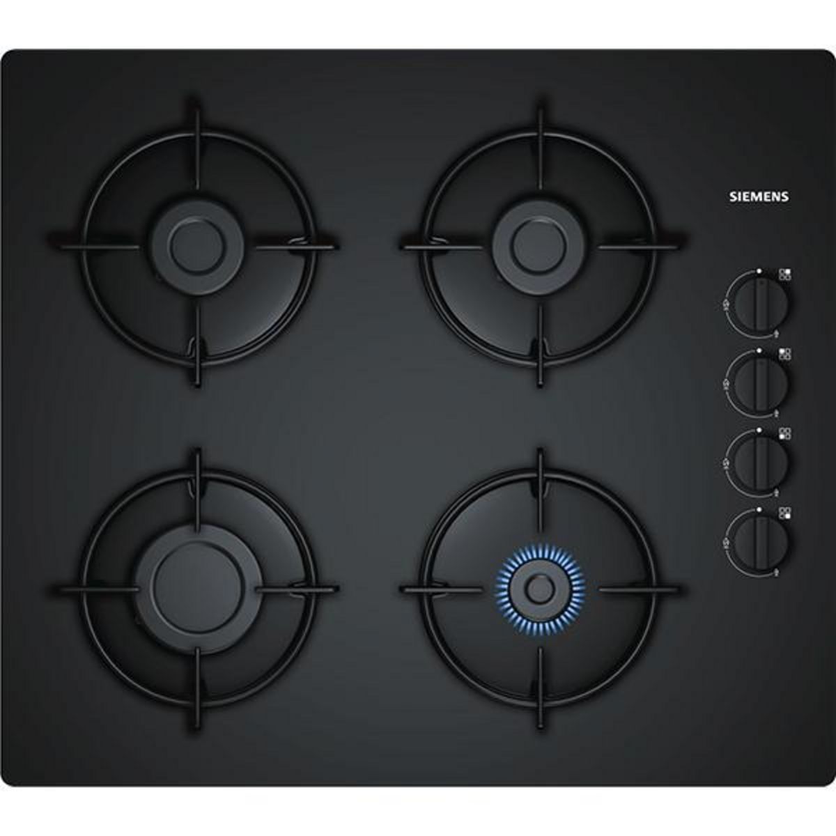 Siemens Table de cuisson gaz 60cm 4 feux noir - eo6b6pb10