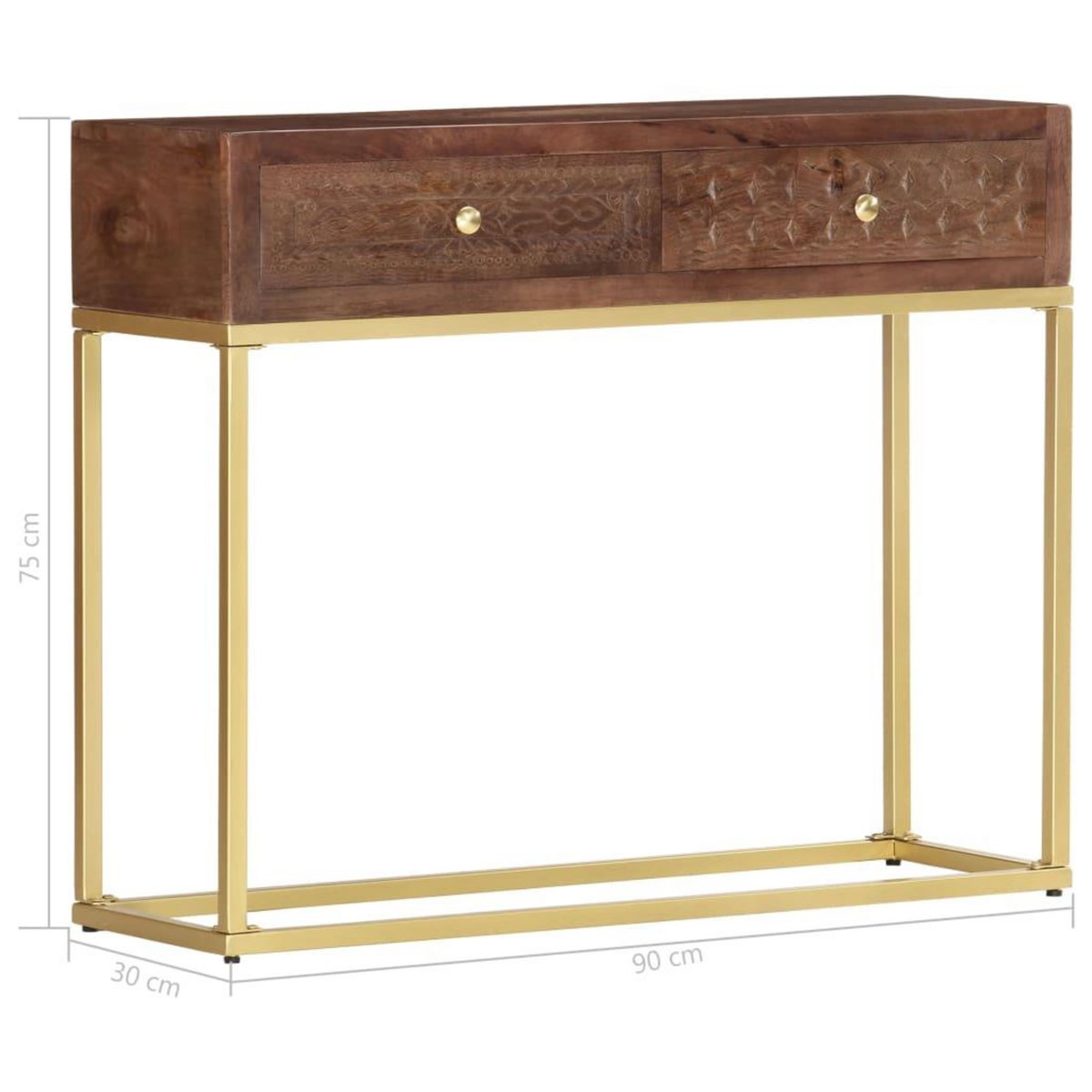 VIDAXL Table console 90 x 30 x 75 cm Bois de manguier massif