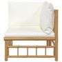 Voir la diapositive 4 : VIDAXL Canape d'angle de jardin avec coussins blanc creme bambou
