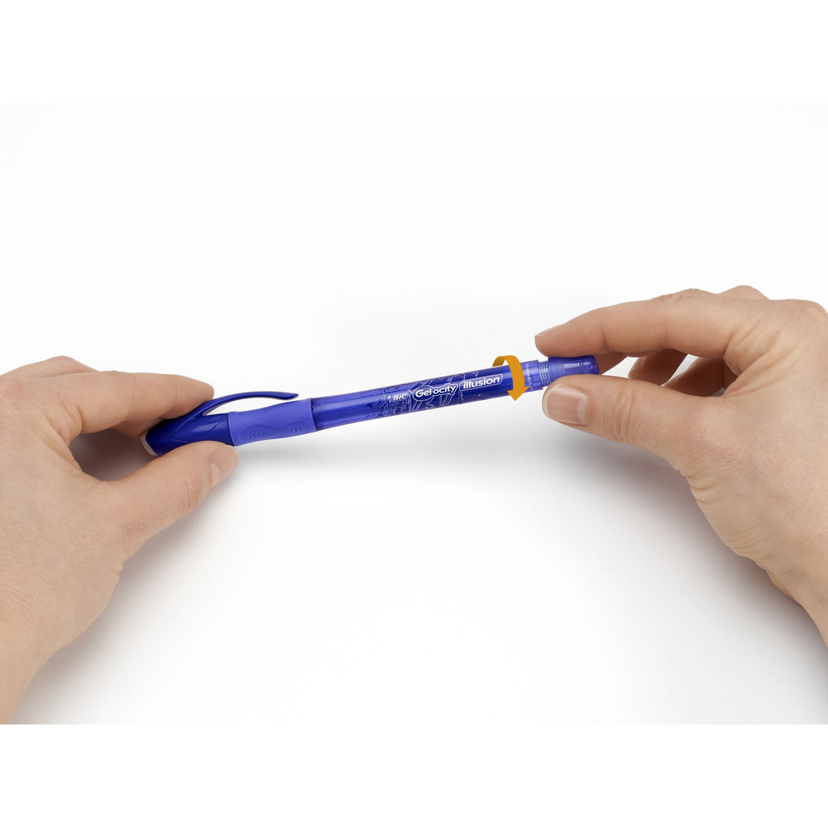 BIC Stylo gel effaçable pointe moyenne bleu + 2 recharges GEL-OCITY ILLUSION