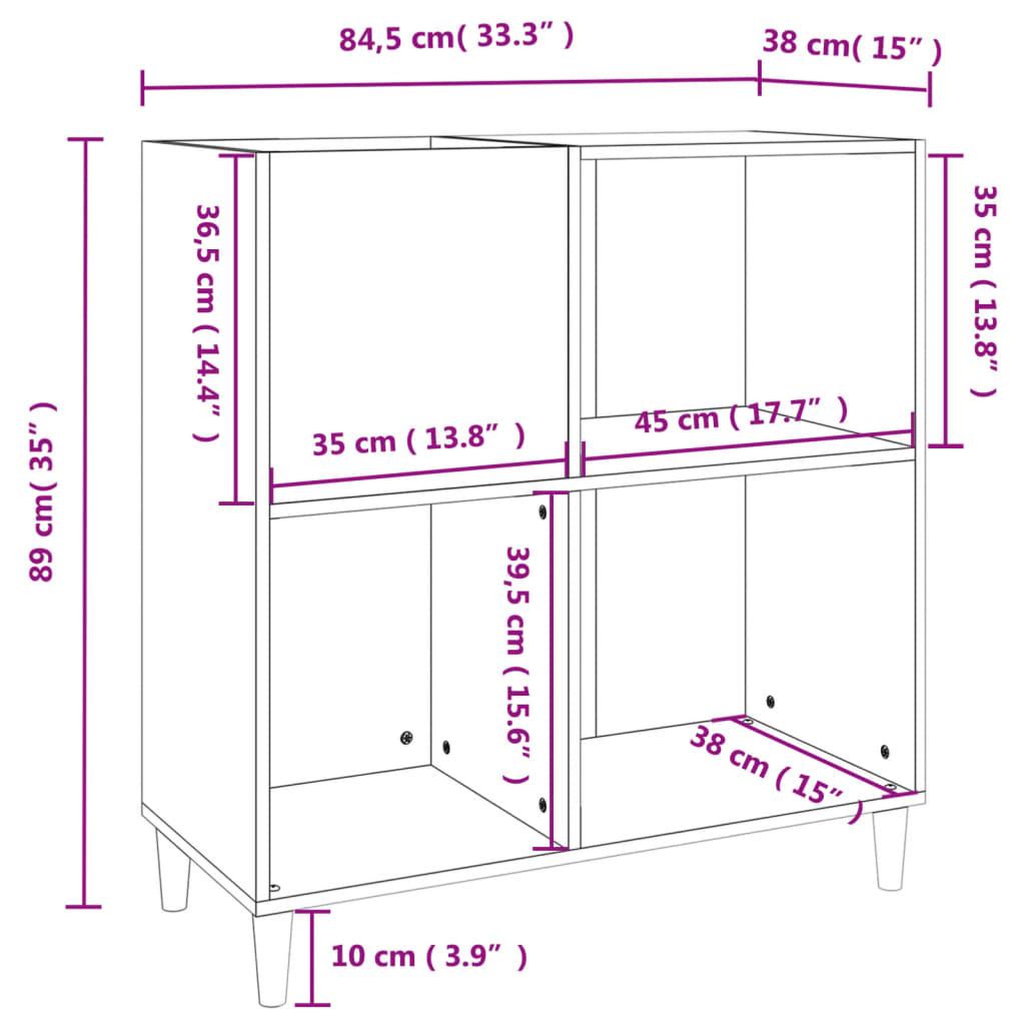 Voir la diapositive 6 : VIDAXL Armoire a disques chene sonoma 84,5x38x89 cm bois d'ingenierie