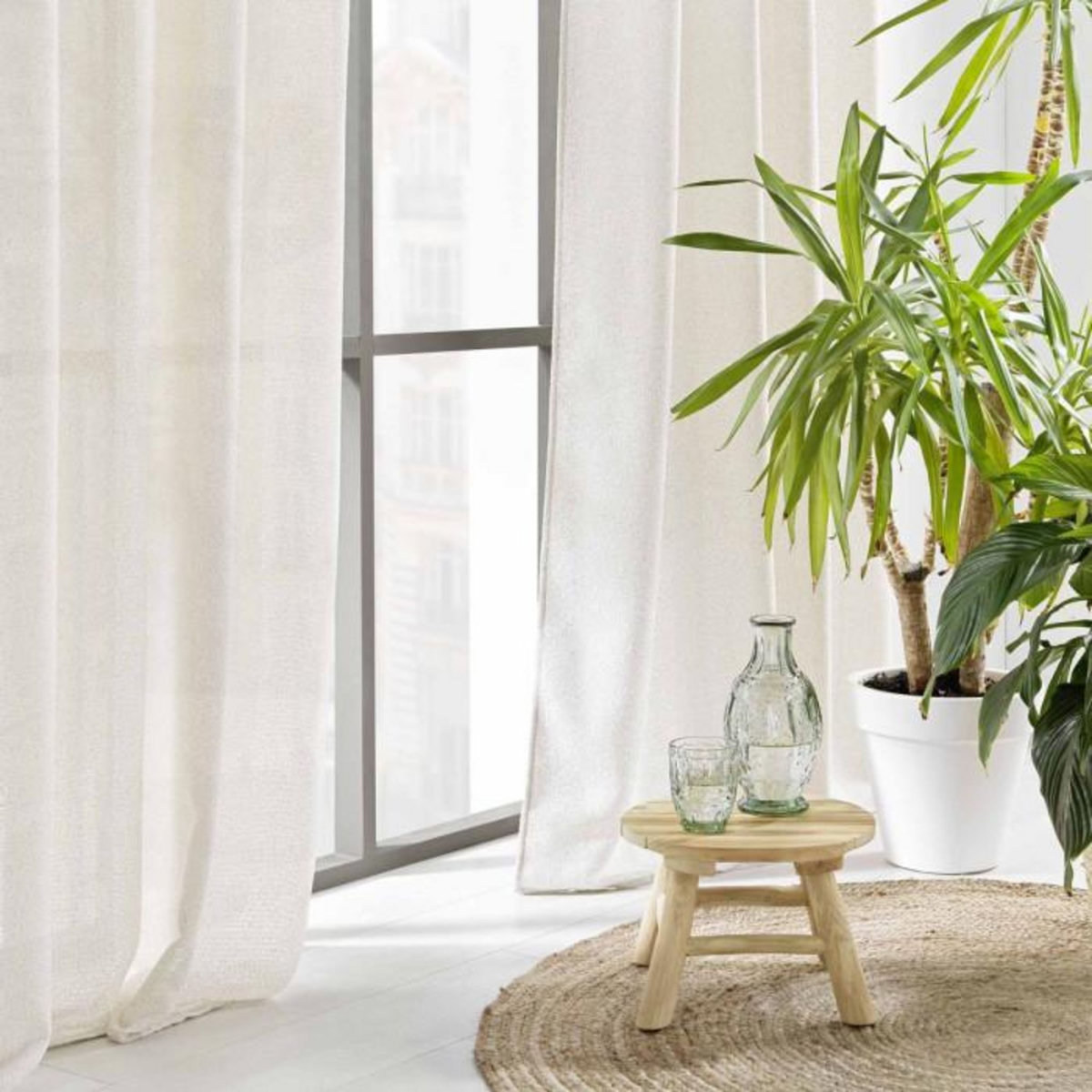 Paris Prix Rideau Voilage à Œillets  Loulaine  140x280cm Lin