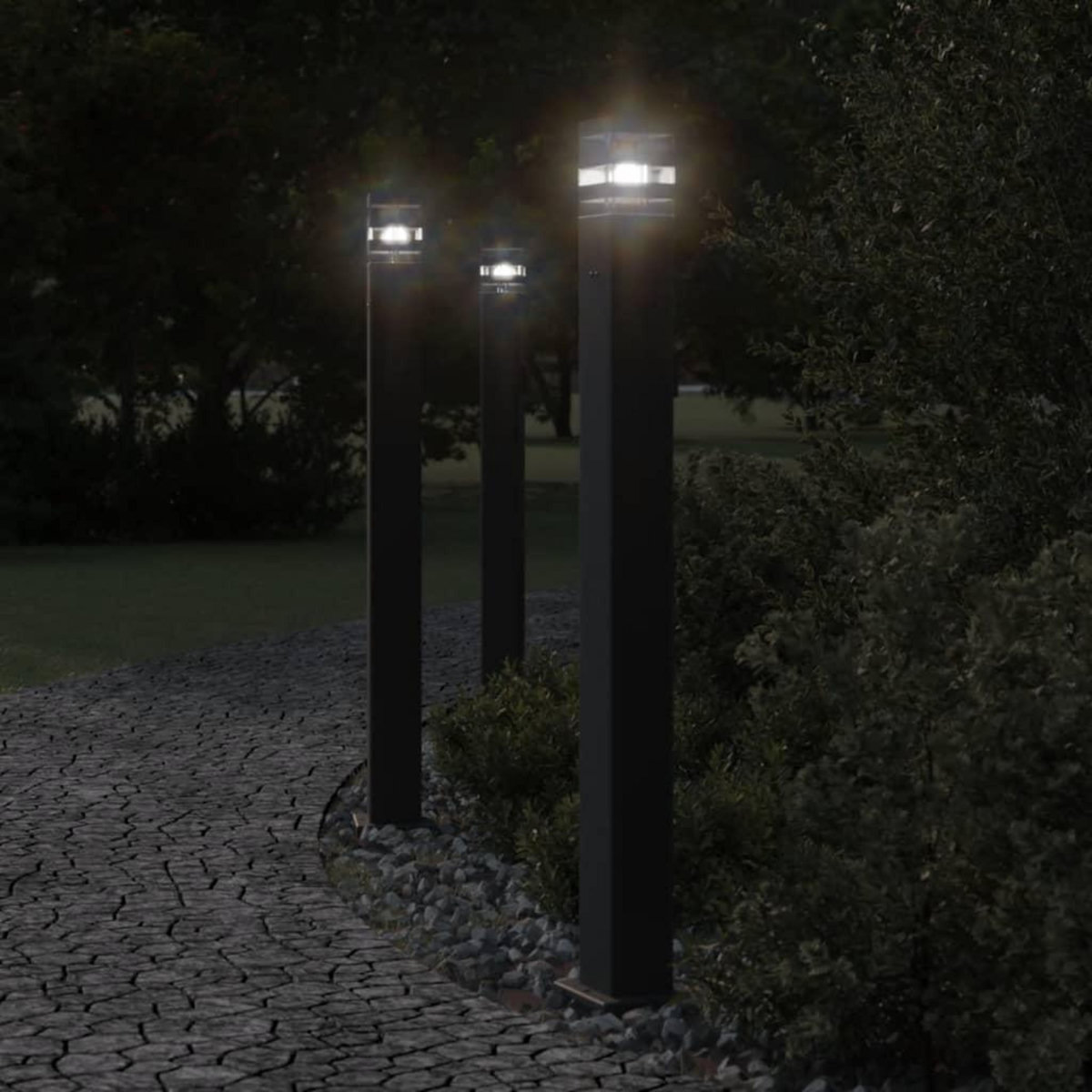 VIDAXL Lampadaire d'exterieur avec sortie noir 110 cm aluminium