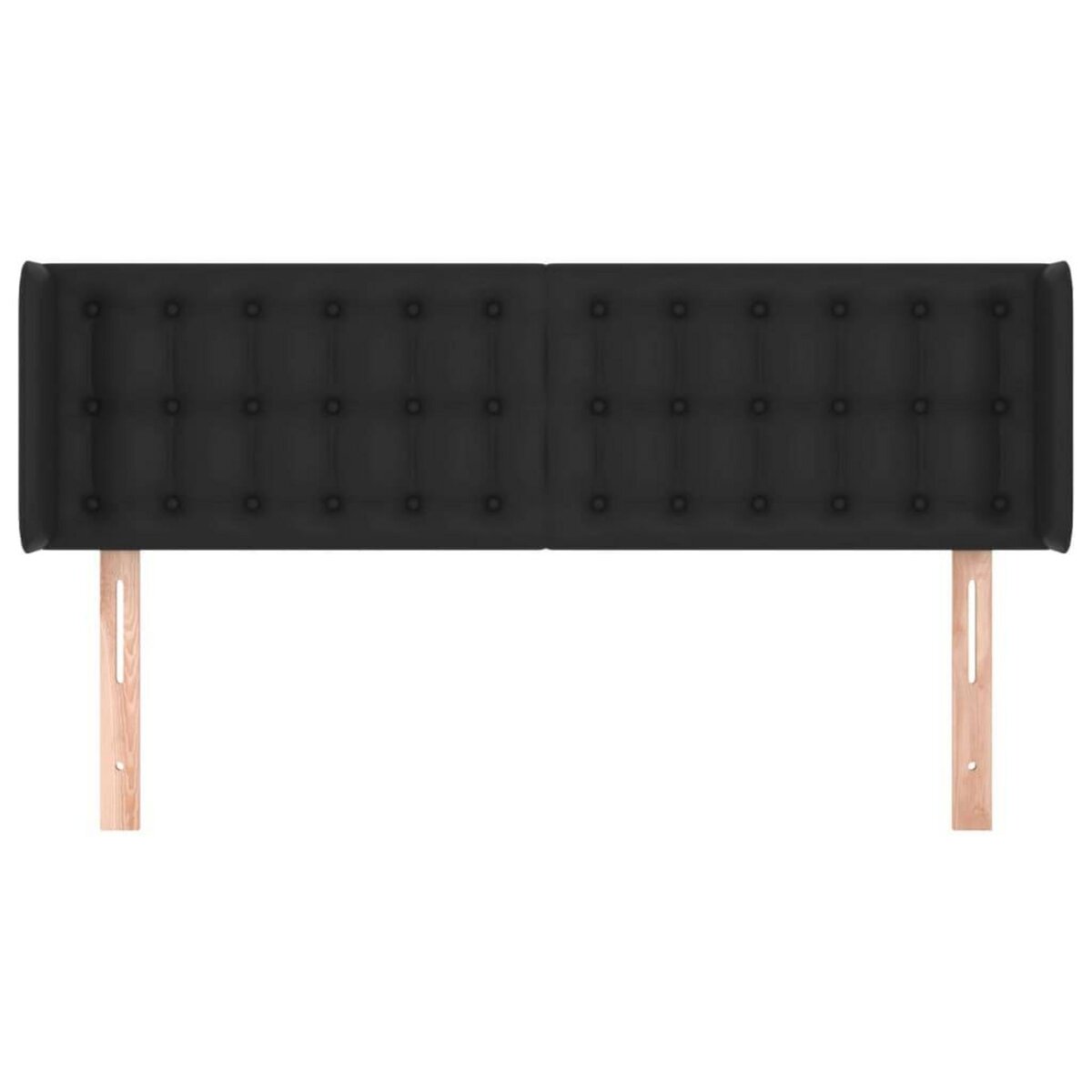 VIDAXL Tete de lit avec oreilles Noir 147x16x78/88 cm Similicuir