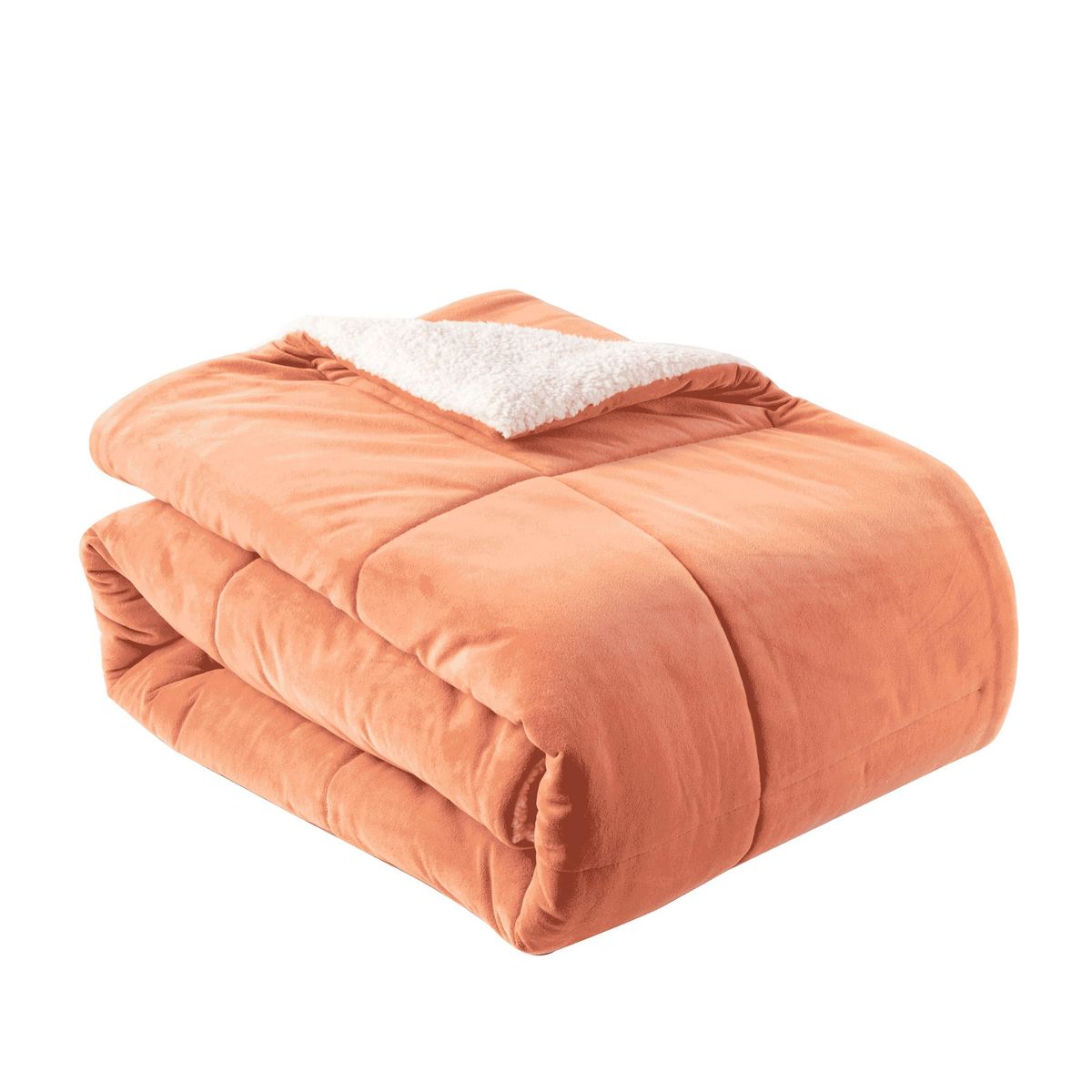 ACTUEL Couvre lit matelassé double face velours/sherpa BIEN CHEZ SOI 