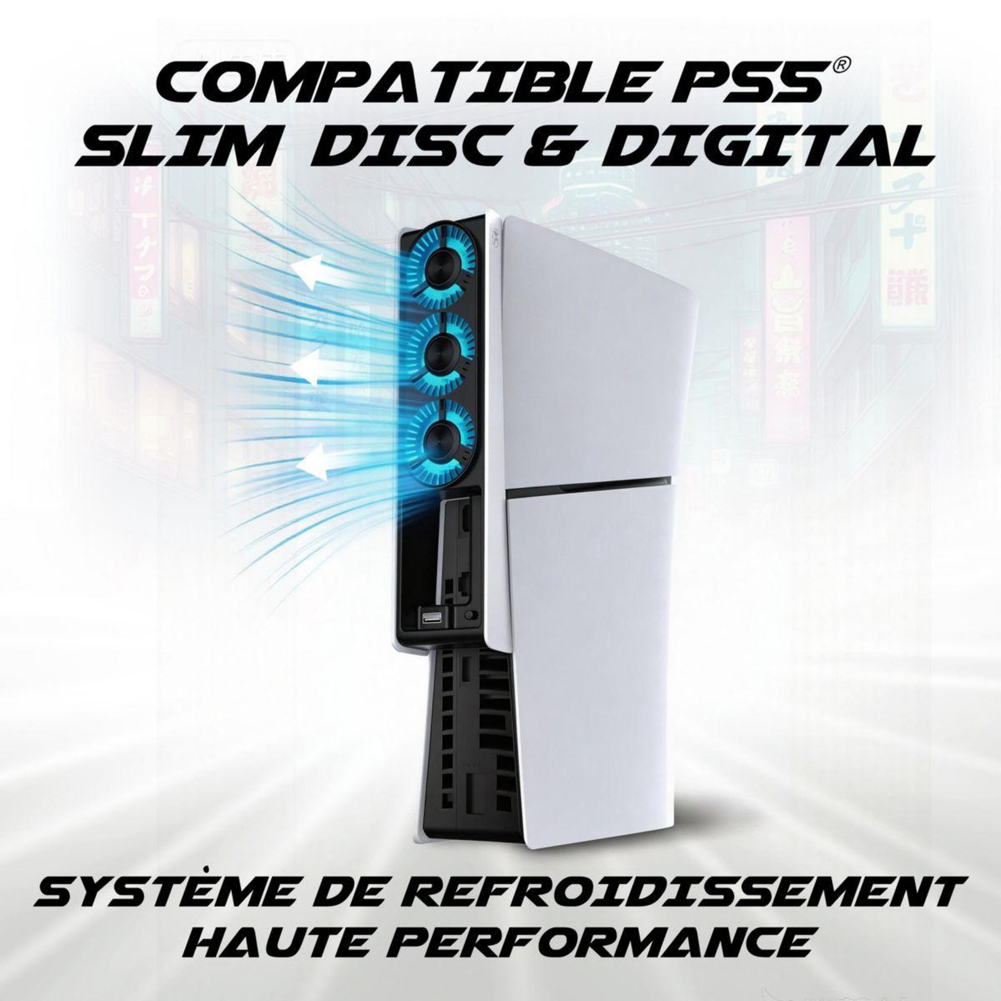 Voir la diapositive 3 : AKUMA Support console ventilateur cyber w02 led