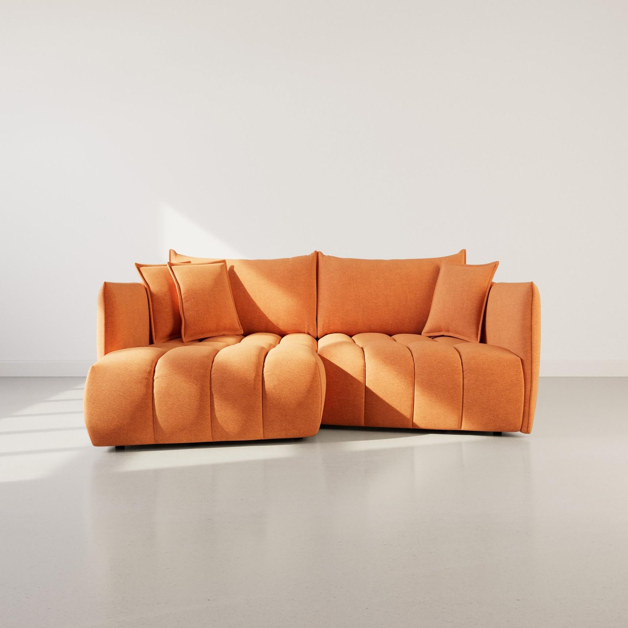 Voir la diapositive 2 : LISA DESIGN Cassiopee - canapé d'angle gauche 4 places en tissu texturé