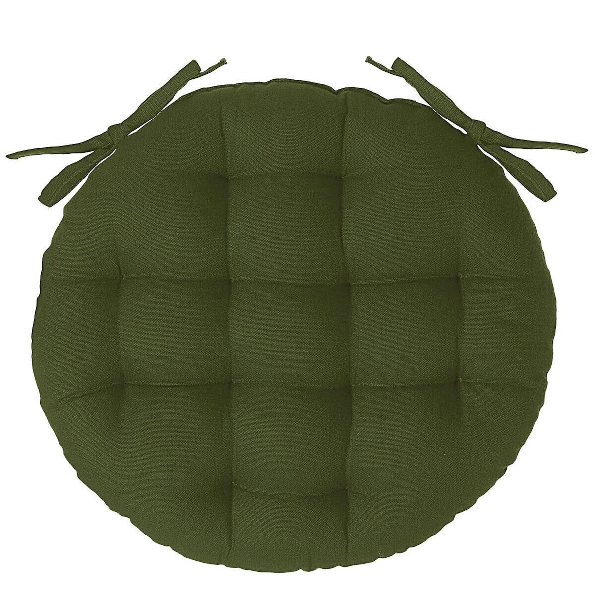 ATMOSPHERA Galette de Chaise Ronde  Leana  38cm Vert Kaki