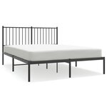 VIDAXL Cadre de lit metal sans matelas avec tete de lit noir 140x200cm