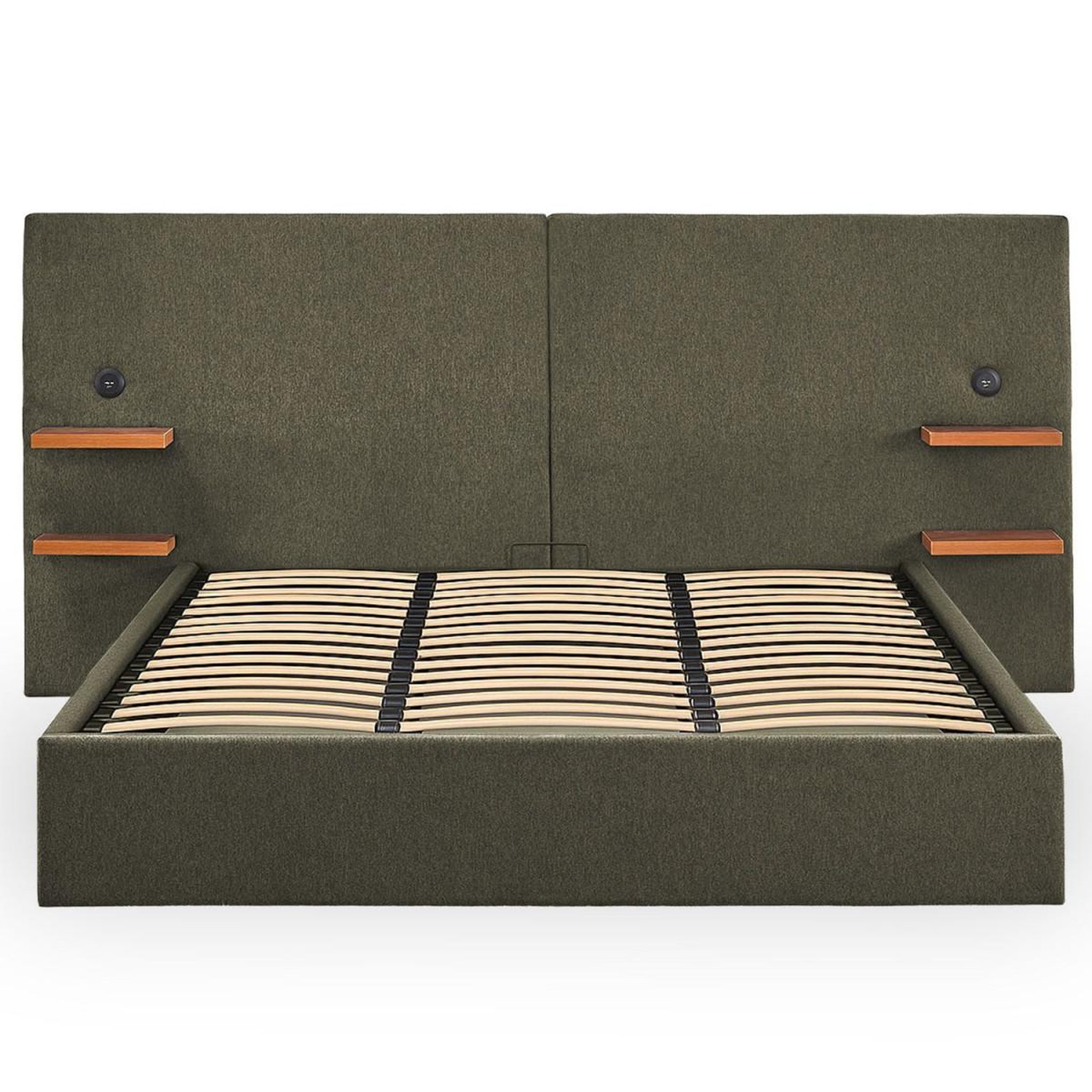Paris Prix Lit coffre avec tablettes & usb  mike  180x200cm vert