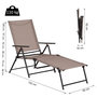 Voir la diapositive 3 : OUTSUNNY Bain de soleil pliable transat inclinable 5 positions chaise longue grand confort avec accoudoirs dim. 152L x 65l x 100H cm métal époxy textilène sable
