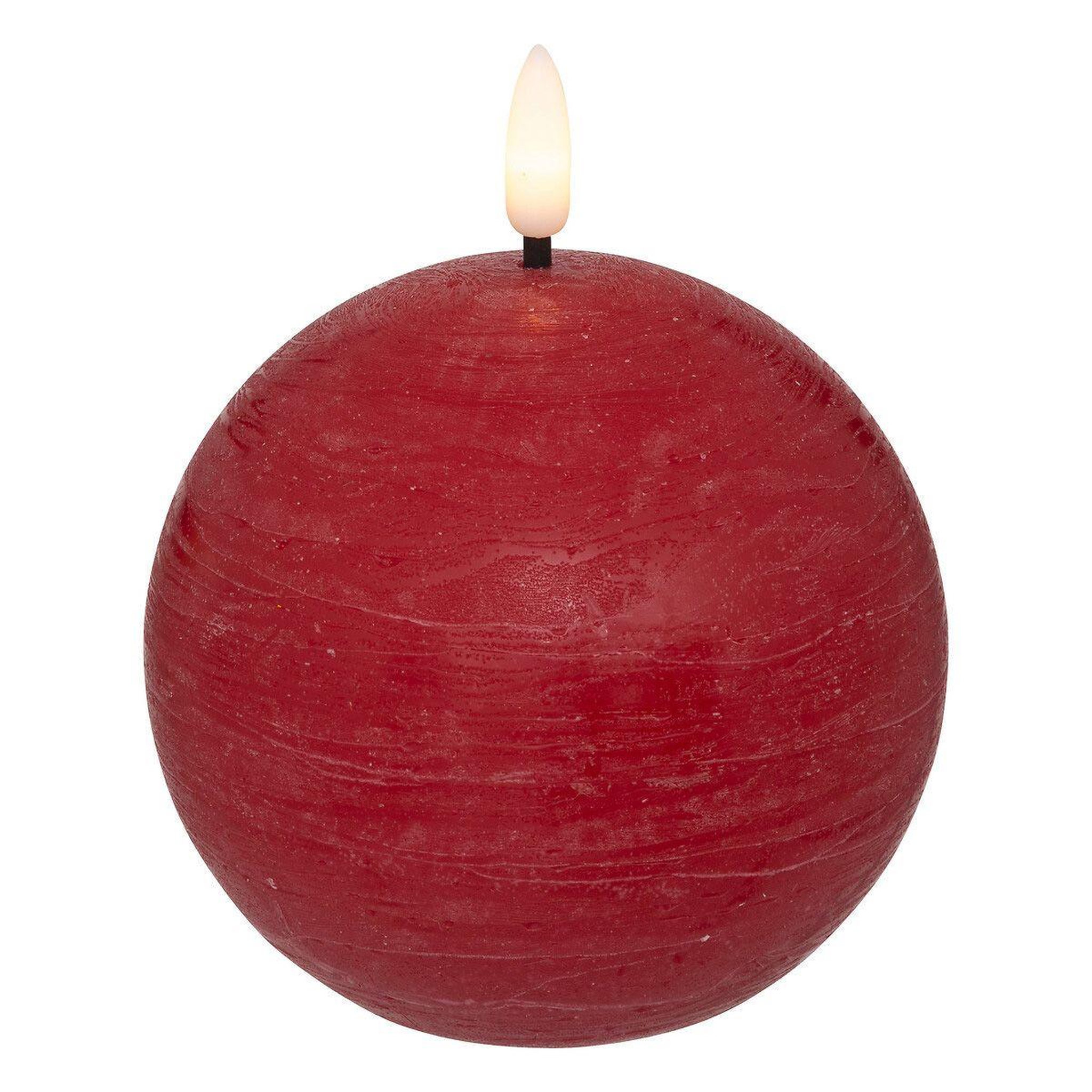 Voir la diapositive 2 : ATMOSPHERA Bougie Boule à LED  Molia  10cm Rouge