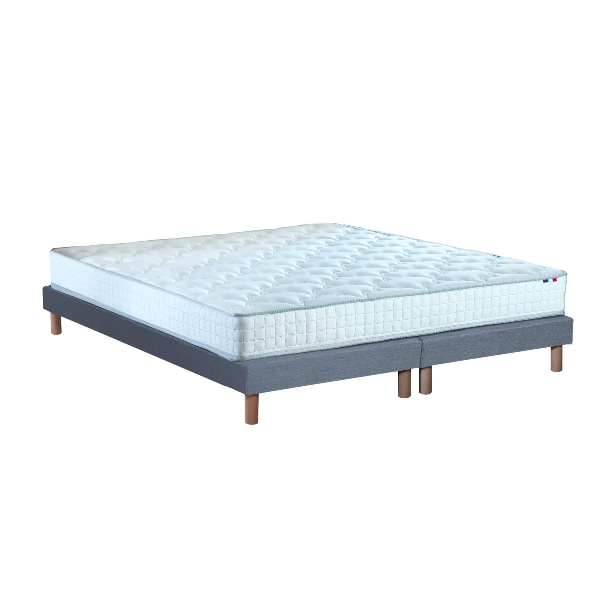 Voir la diapositive 4 : IDLITERIE Pack ensemble matelas ressorts ASTRE, sommier, couette et oreillers