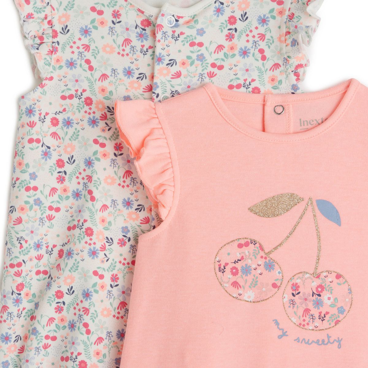 INEXTENSO Combinaison courte fleurs et cerises bébé fille