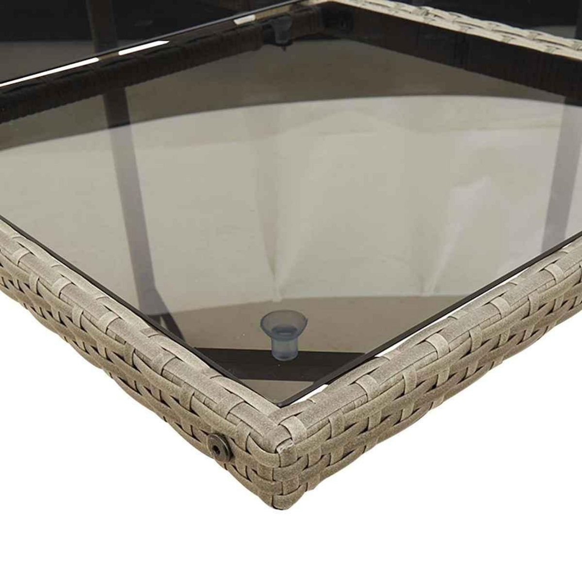 VIDAXL Ensemble a manger de jardin 9 pcs coussins gris resine tressee