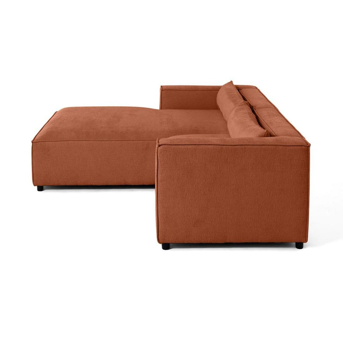 LISA DESIGN Ela - canapé d'angle gauche 4 places - en tissu velours relief