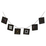 ATMOSPHERA Guirlande Noire 6 Photos à suspendre modèle Flower - 96 cm