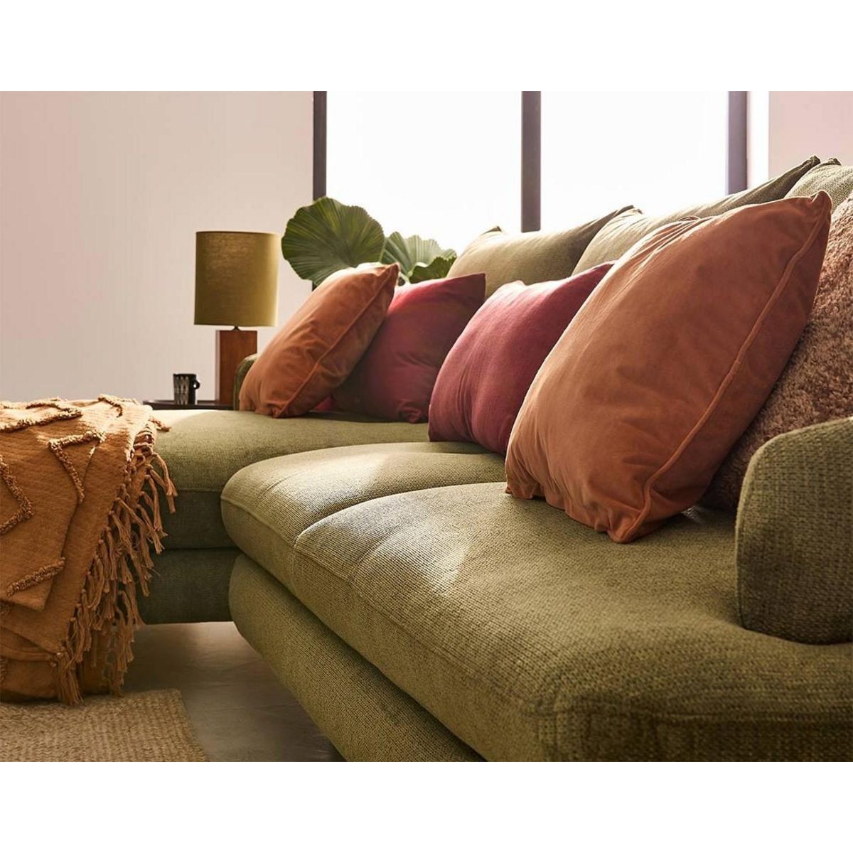 LISA DESIGN Ninon - canapé d'angle gauche 4 places convertible avec coffre en tissu texturé