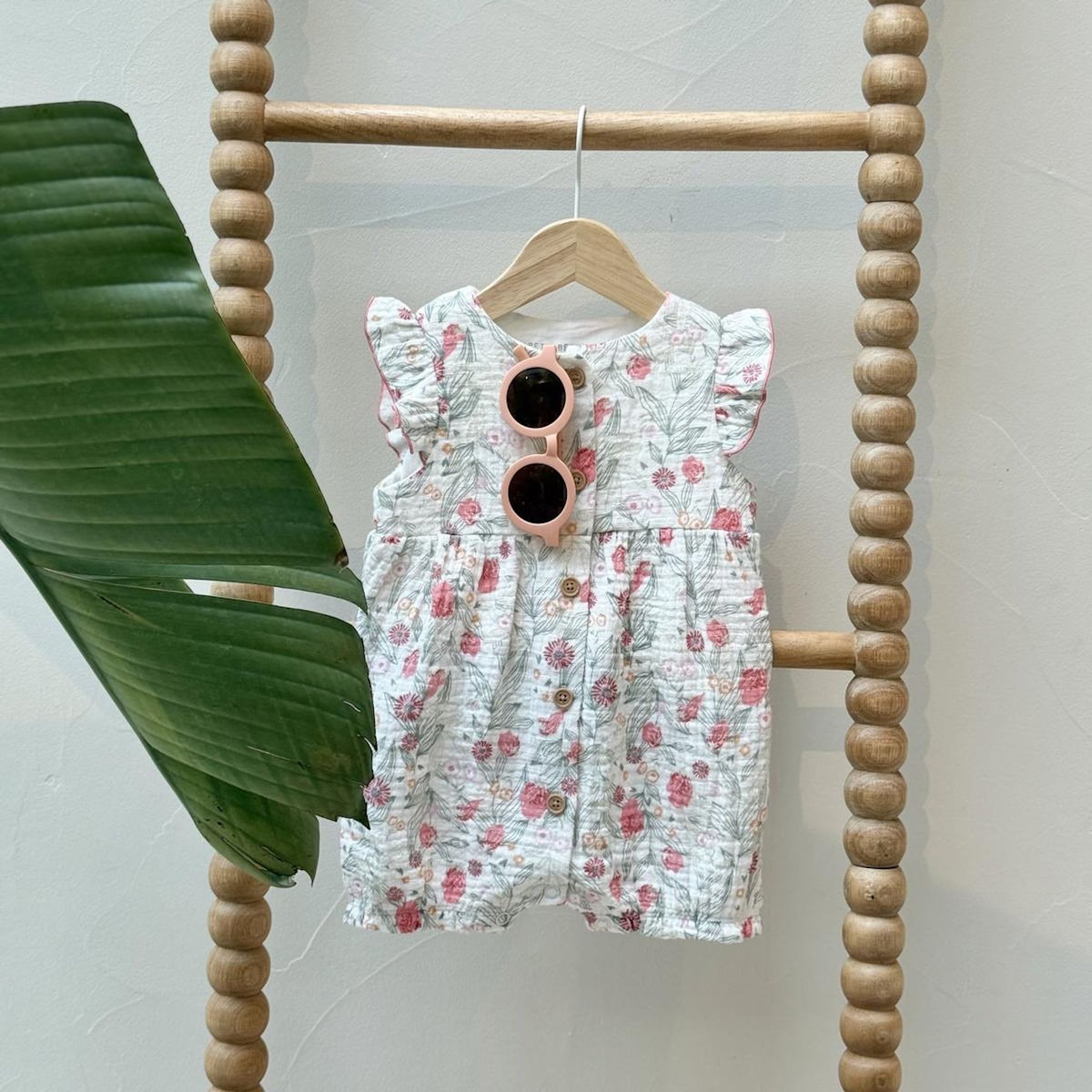 Petit Béguin Barboteuse bébé en gaze de coton Anaelle