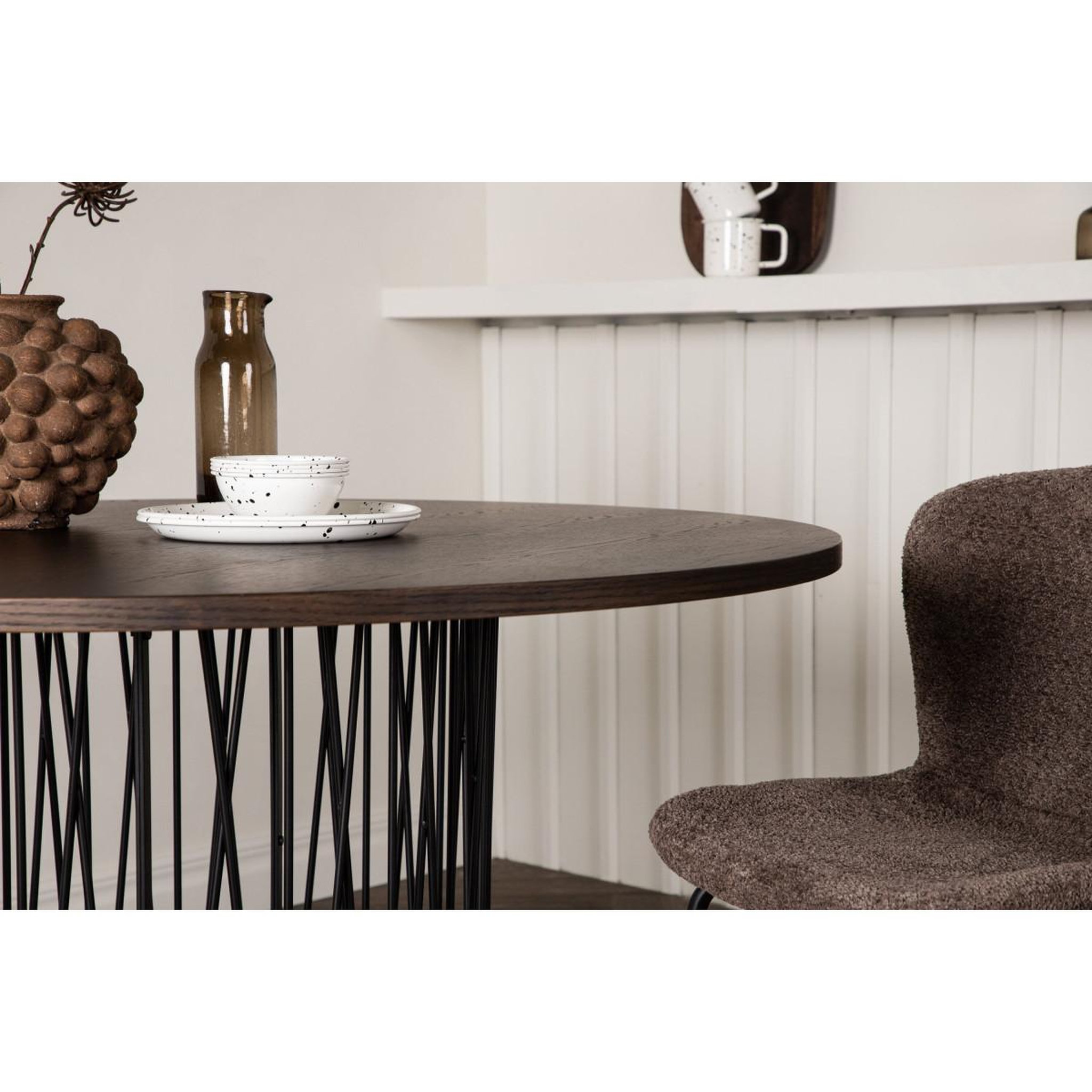 Voir la diapositive 3 : Paris Prix Table à manger ronde design  stone  120cm marron