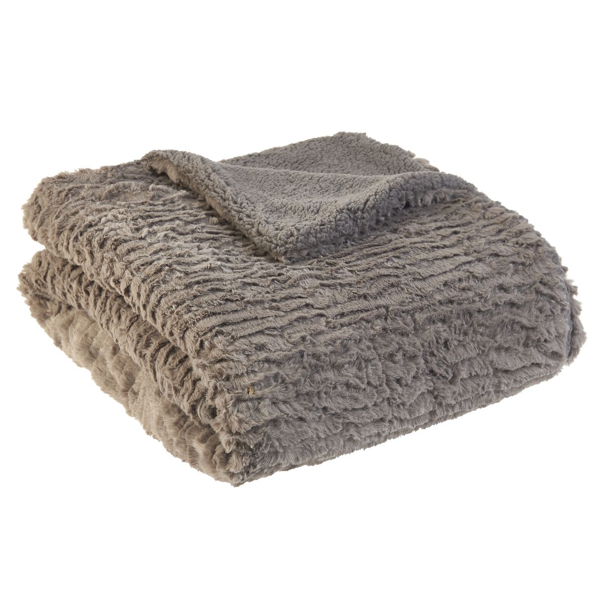 ACTUEL Plaid contraste embossé en polyester 240gsm PALMERAIE