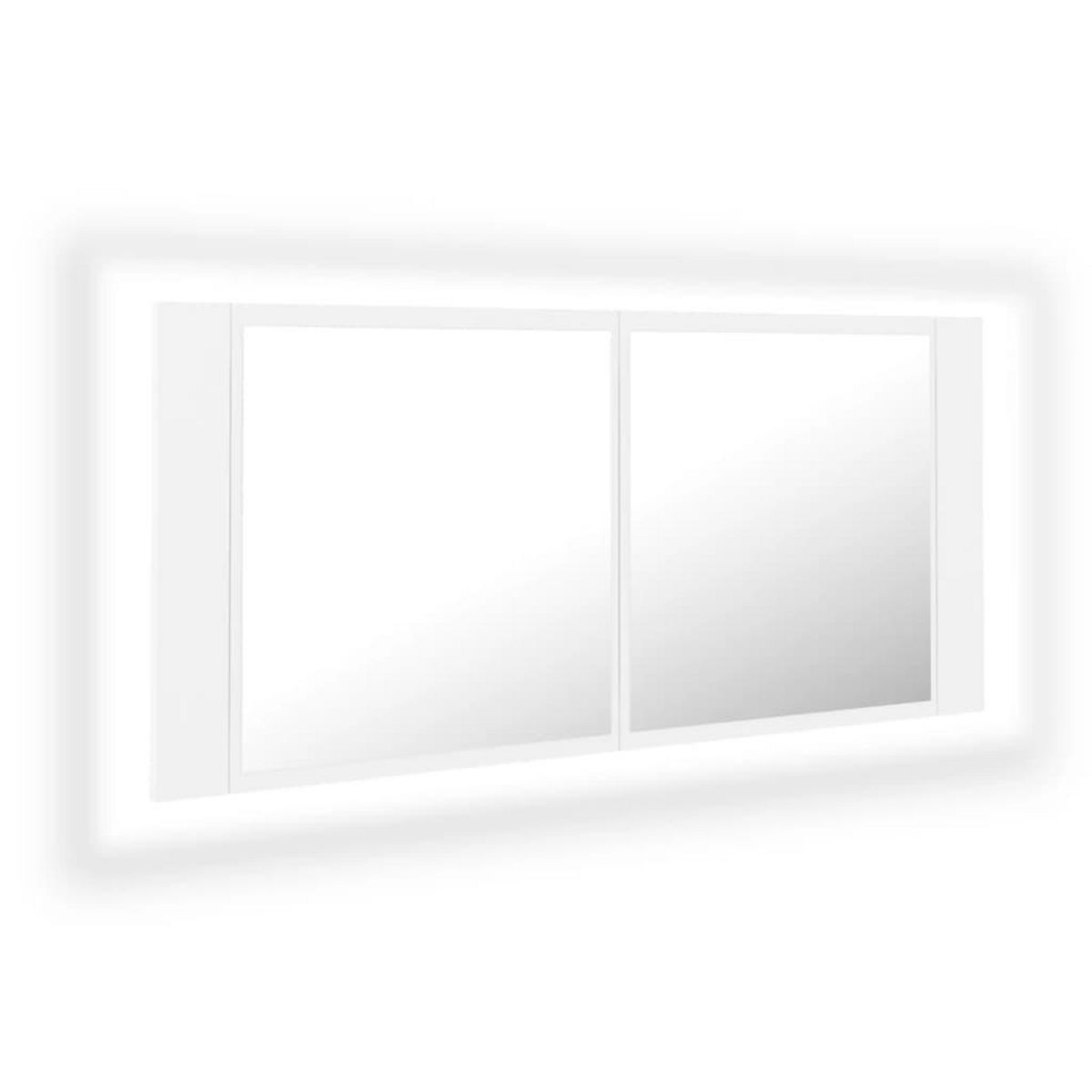 VIDAXL Armoire salle de bain a miroir LED Blanc 100x12x45 cm Acrylique