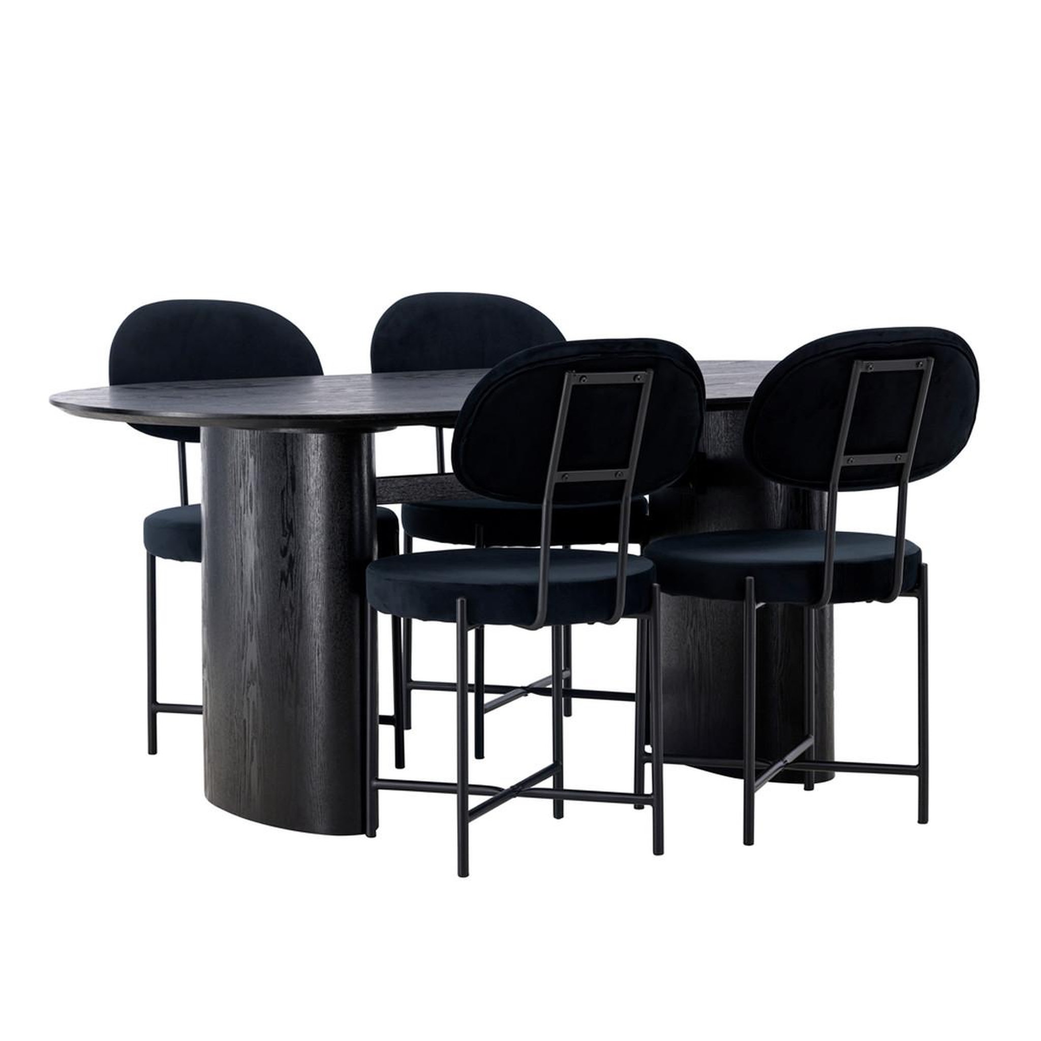 Paris Prix Ensemble table à manger & 6 chaises  isolde & stella  180cm noir
