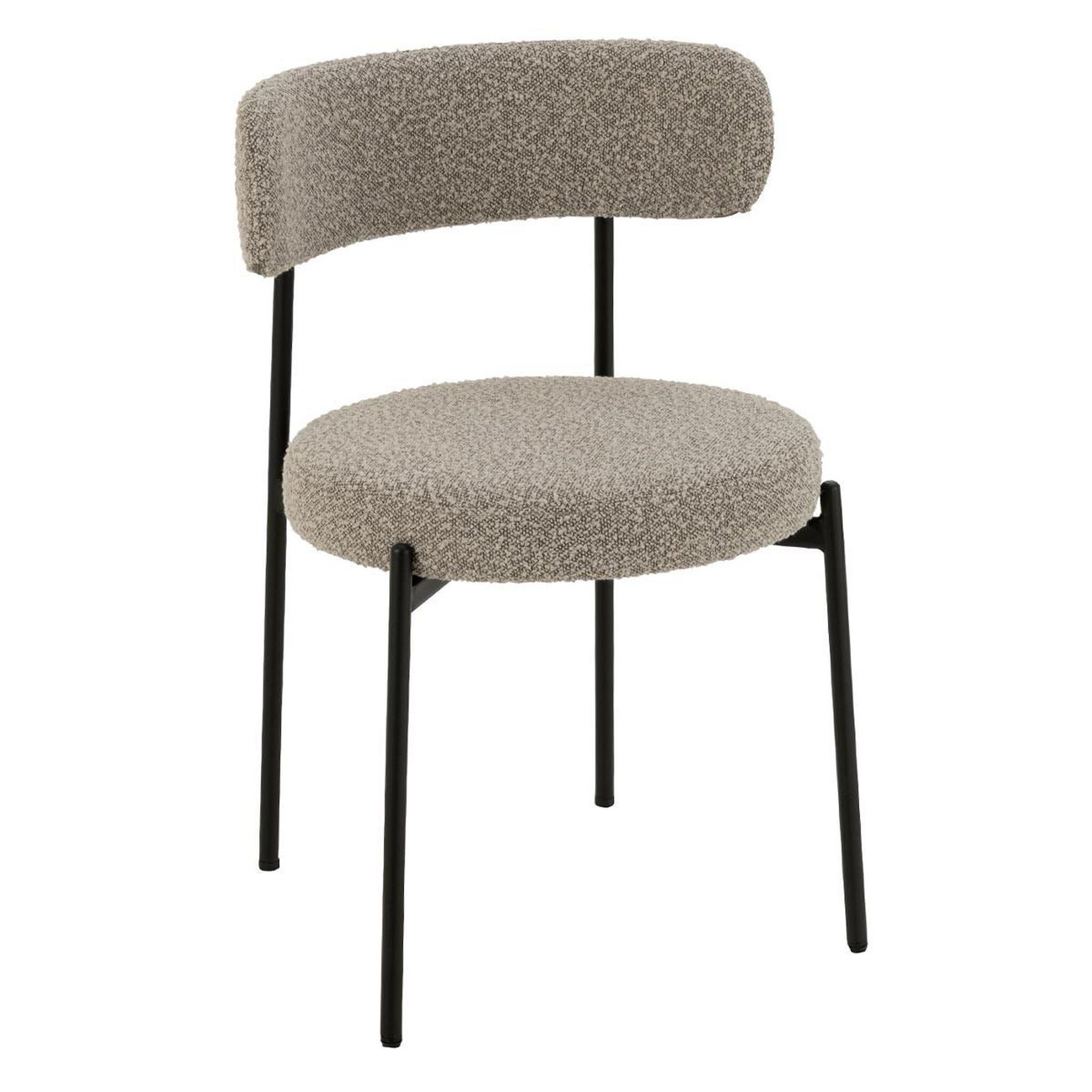J-LINE Chaise en tissu bouclé  aldo  76cm gris