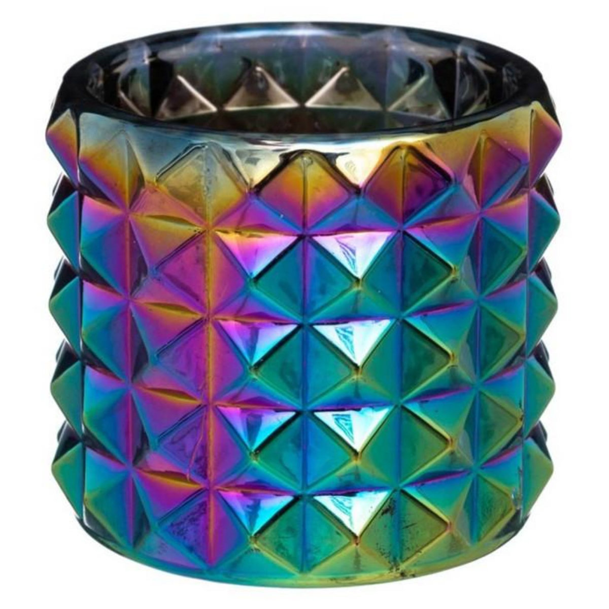 ATMOSPHERA Photophore en Verre  Paon  8cm Multicolore