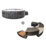 INTEX Pack spa gonflable Intex PureSpa Baltik rond Bulles 6 places + Ensemble mobilier