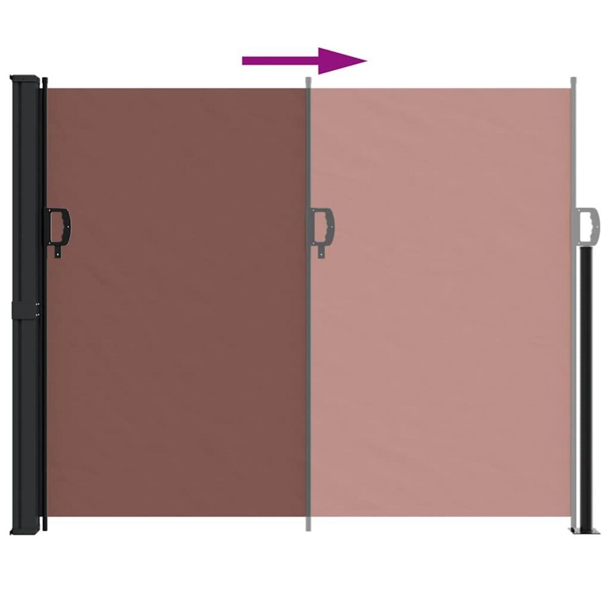 VIDAXL Auvent lateral retractable marron 160x300 cm