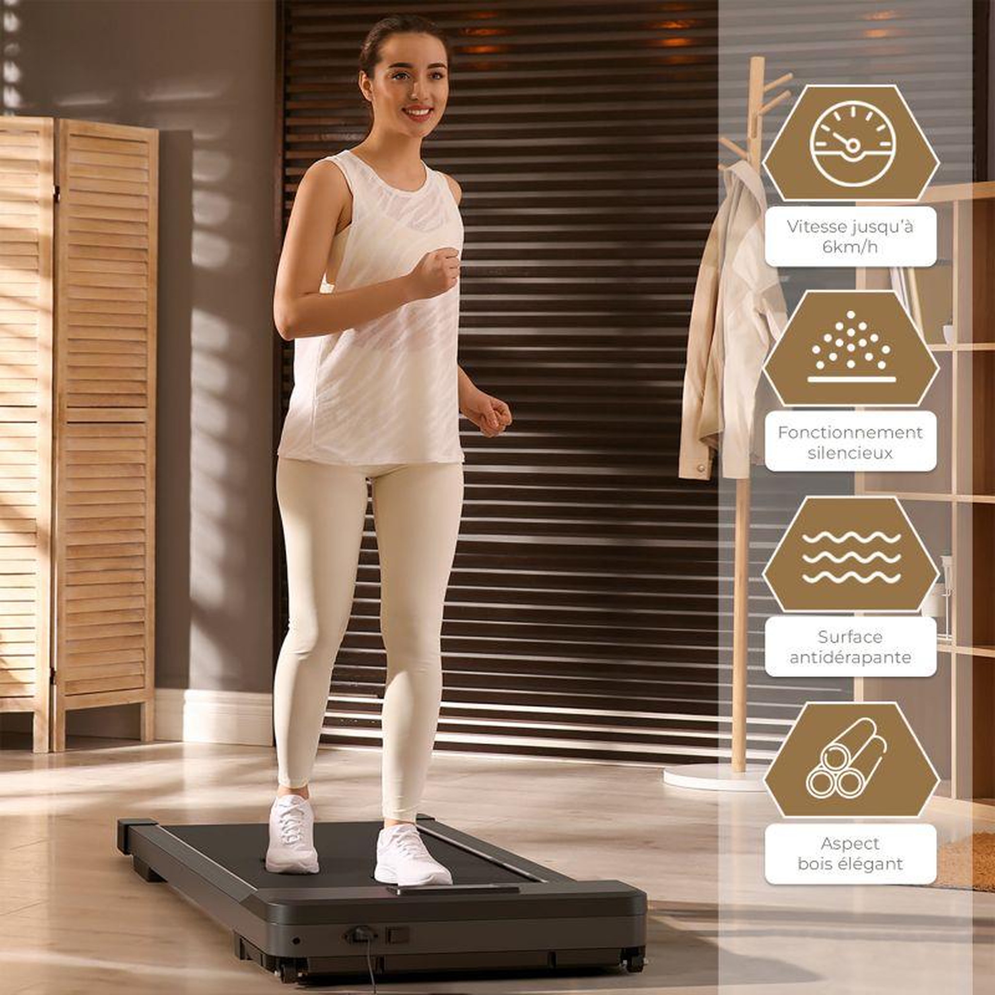 Voir la diapositive 2 : SPARRAW Tapis de marche compact - 120x54x12 cm- Ultra Slim -12 programmes