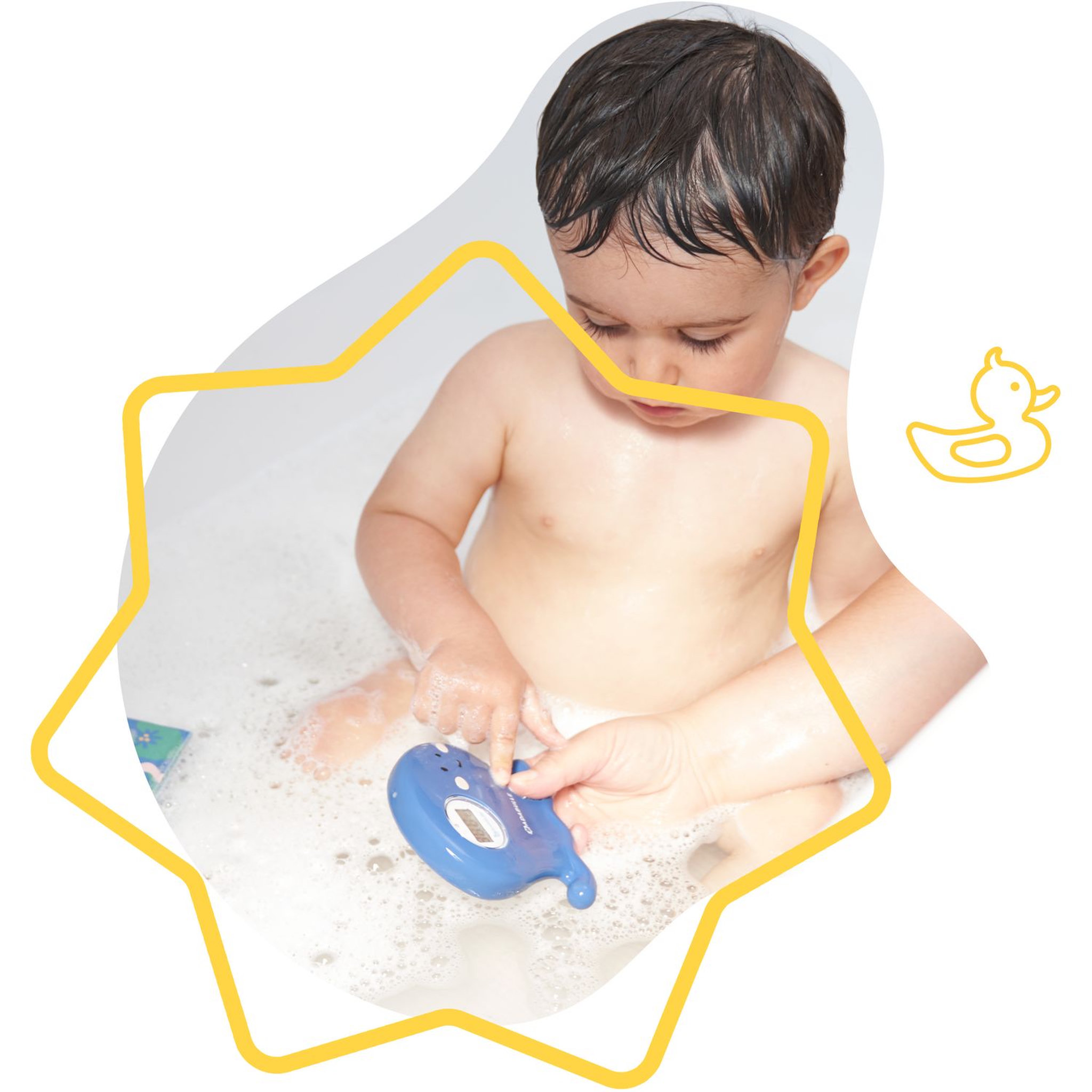 Voir la diapositive 2 : BADABULLE Thermomètre de bain digital