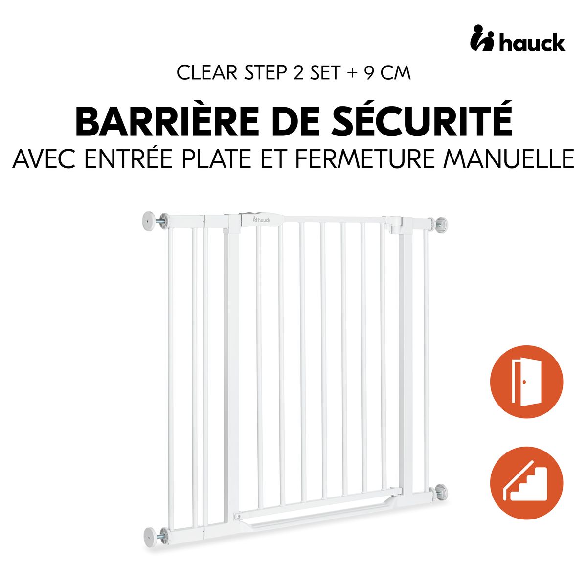 HAUCK Barrière de sécurité Clear Step? Set 2 +9 cm Blanc