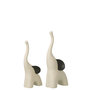 Voir la diapositive 2 : Paris Prix Lot de 2 Éléphants en Grès  Zane  30cm Blanc Cassé