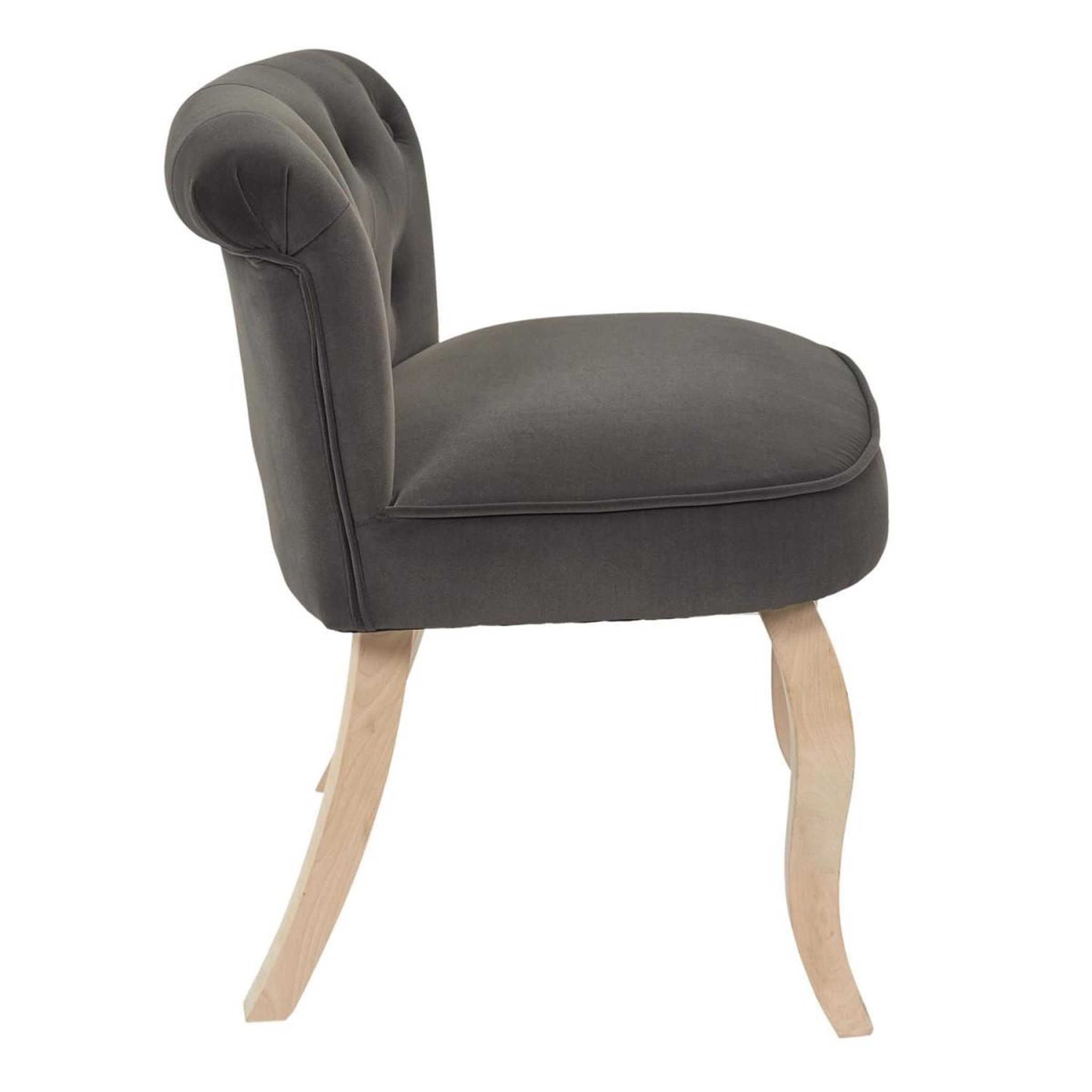 Voir la diapositive 3 : The Home Deco Factory Fauteuil en velours design  eleonor  68cm gris