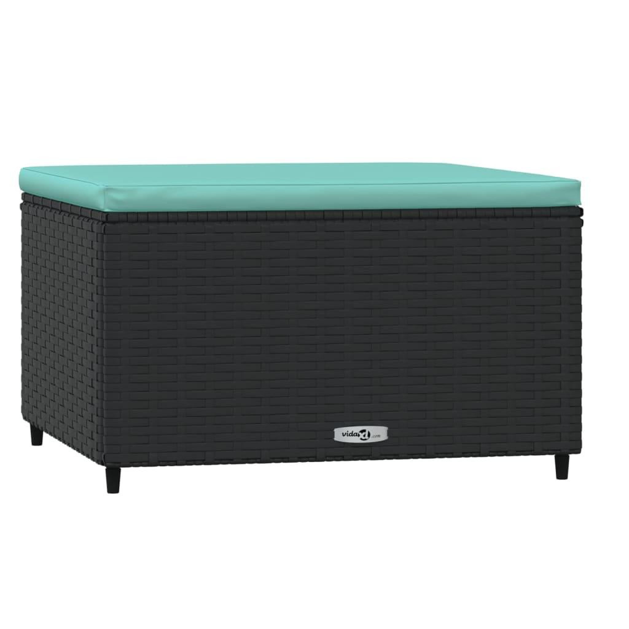Voir la diapositive 2 : VIDAXL Repose-pied de jardin avec coussin noir resine tressee