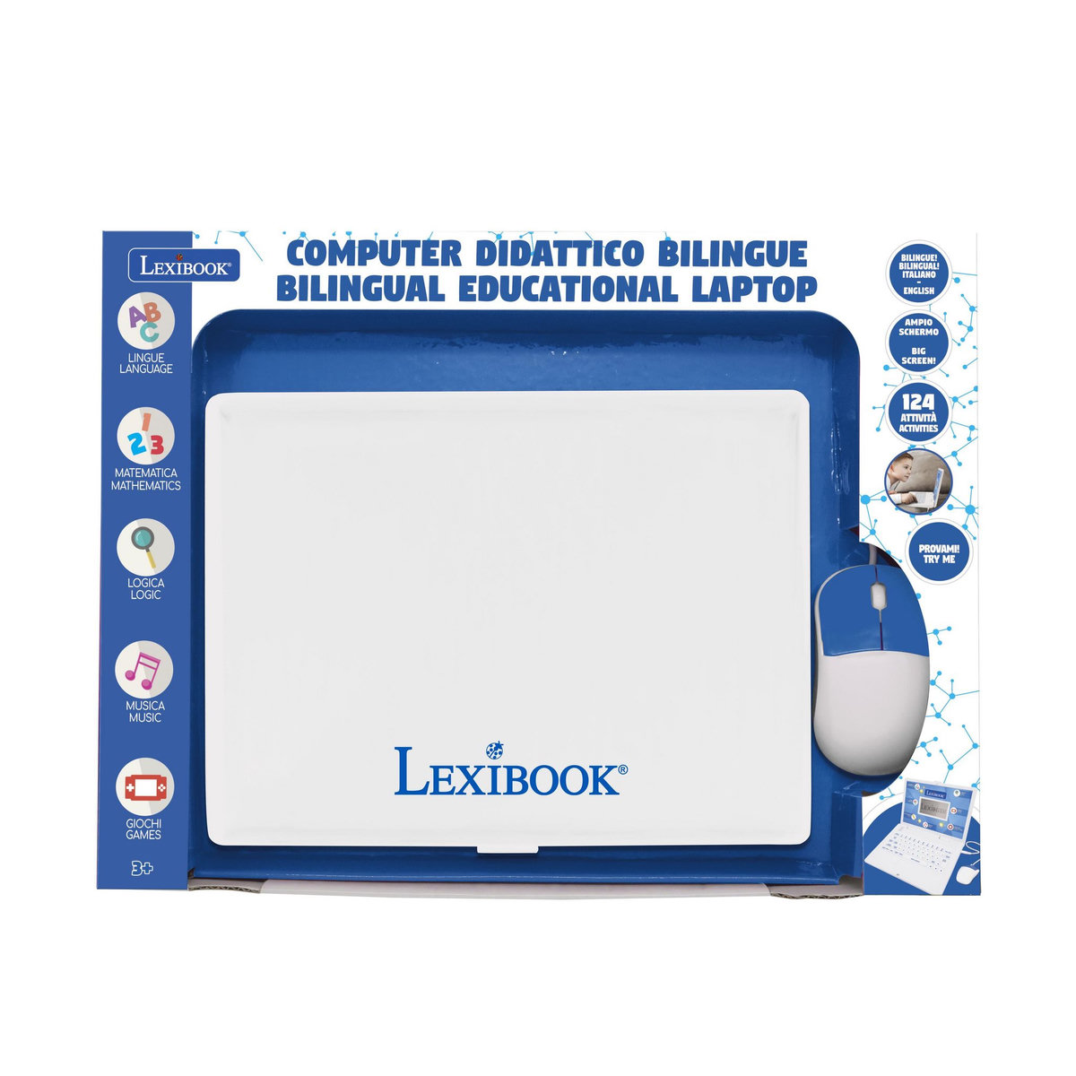 Lexibook ordinateur portable éducatif Power Kid bilingue en anglais et italien