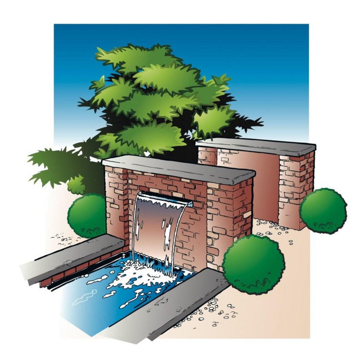 Ubbink Ubbink Cascade Niagara de jardin 60 cm Acier inox et eclairage LED