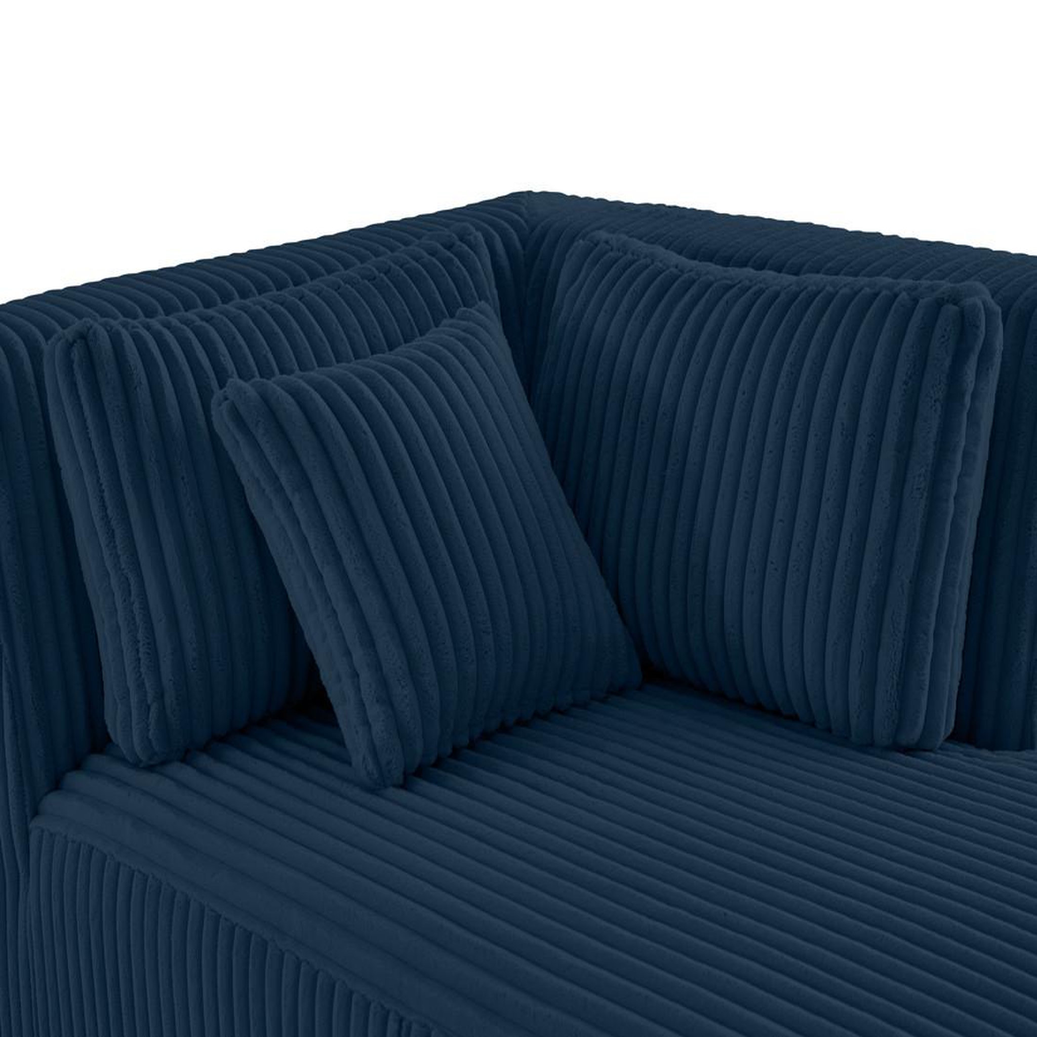 Voir la diapositive 5 : LISA DESIGN Victoire - module d'assise méridienne droit en velours côtelé grosses côtes