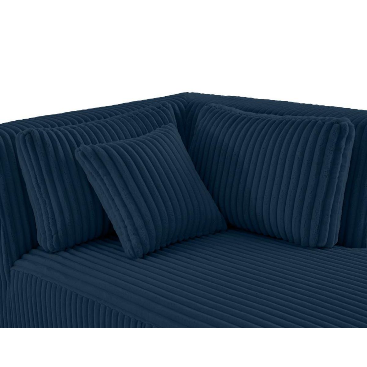 LISA DESIGN Victoire - module d'assise méridienne droit en velours côtelé grosses côtes