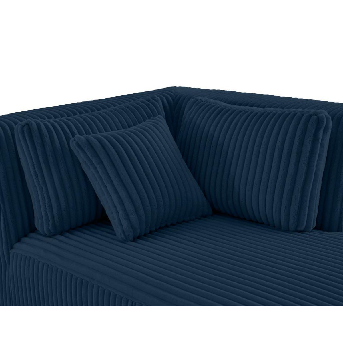 LISA DESIGN Victoire - module d'assise méridienne droit en velours côtelé grosses côtes