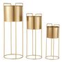 Voir la diapositive 2 : Paris Prix Lot de 3 Cache-Pots sur Pied  Métal  80cm Or