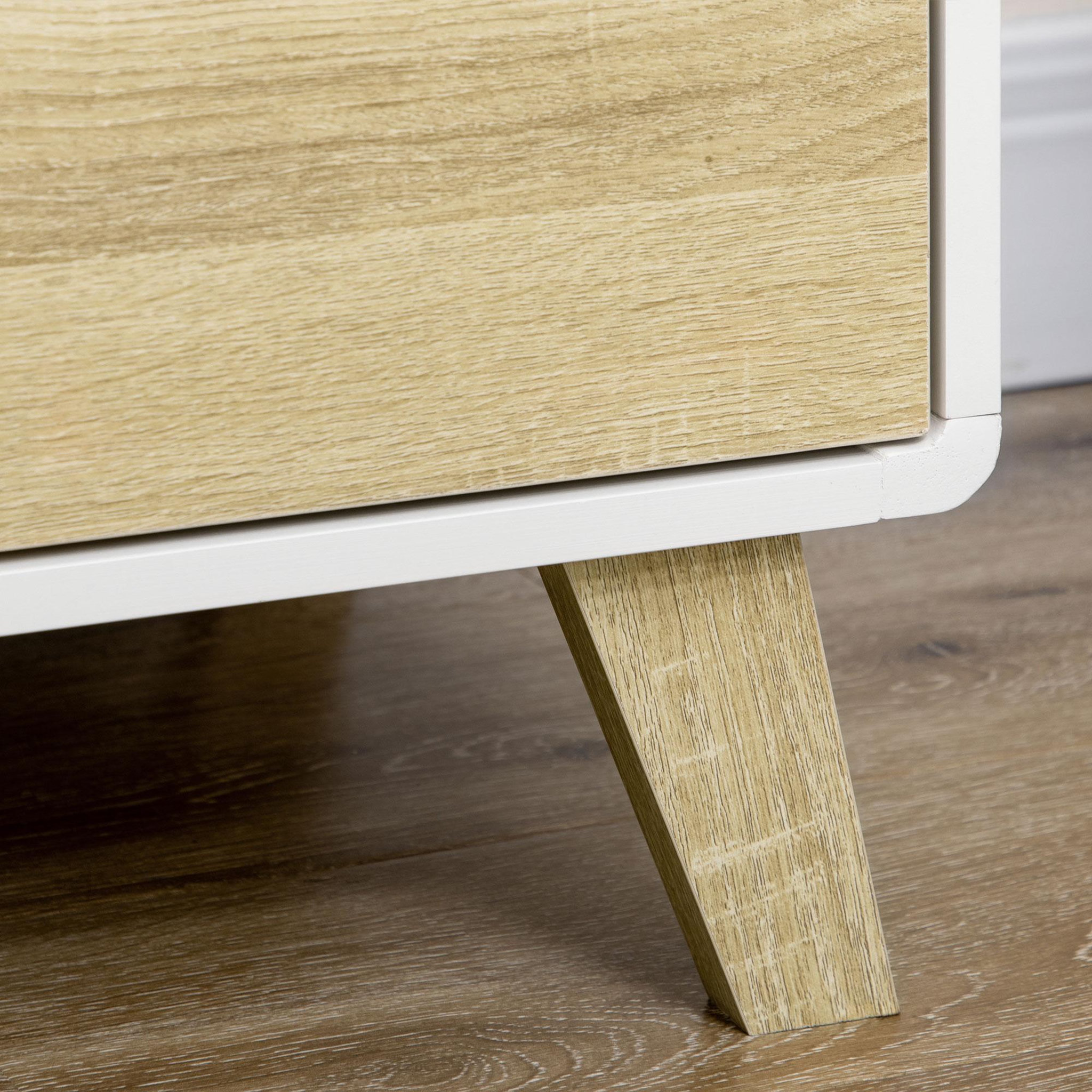 Voir la diapositive 6 : HOMCOM Commode design scandinave - 6 tiroirs - MDF panneaux blanc aspect chêne clair