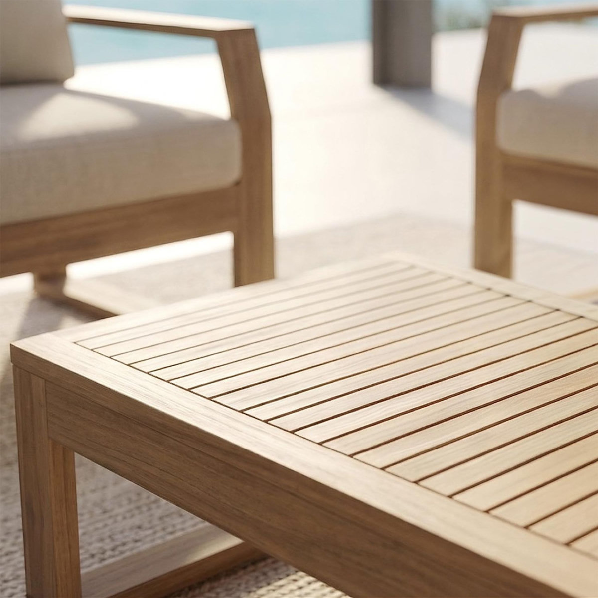 CONCEPT USINE Salon de jardin 5 places en bois d'acacia SURIN