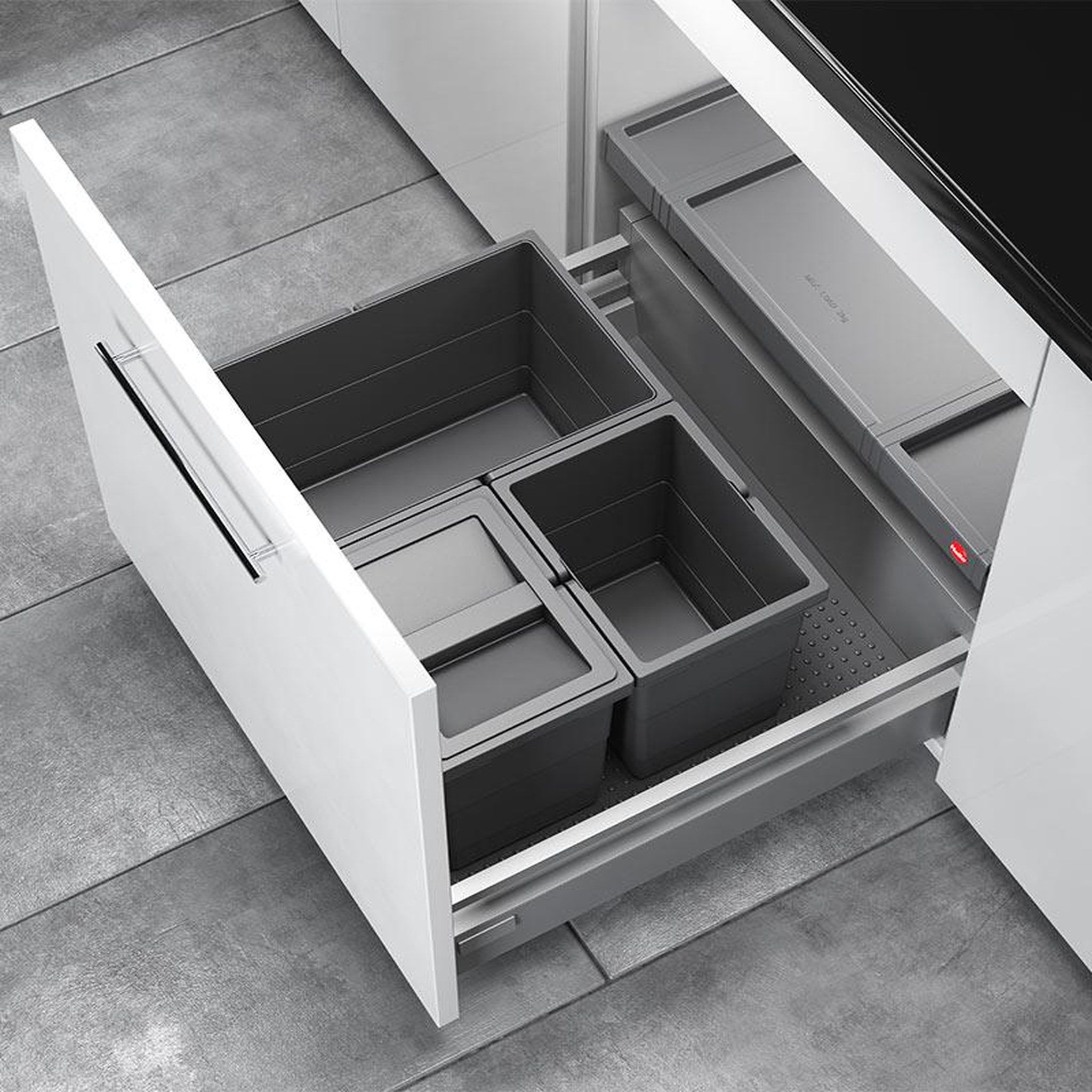 Voir la diapositive 2 : HAILO Poubelle de cuisine encastrable as allegro s220 14l + 2x6,5l hailo